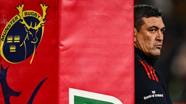 25 October 2025; Munster head coach Clayton McMillan before the United Rugby Championship match between Munster and Connacht at Thomond Park in Limerick. Photo by Ben McShane/Sportsfile