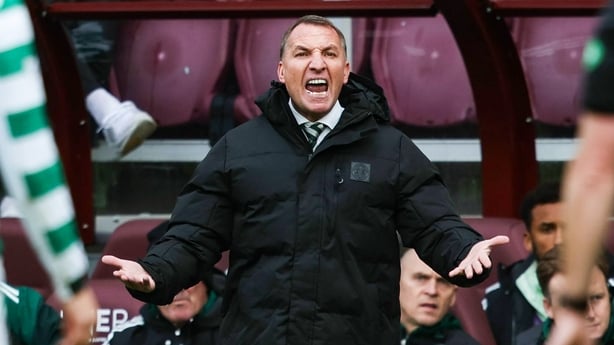 EDINBURGH, SCOTLAND - OCTOBER 26: Celtic manager Brendan Rodgers during a William Hill Premiership match between Heart of Midlothian and Celtic at Tynecastle Park, on October 26, 2025, in Edinburgh, Scotland. (Photo by Craig Foy/SNS Group via Getty Images)