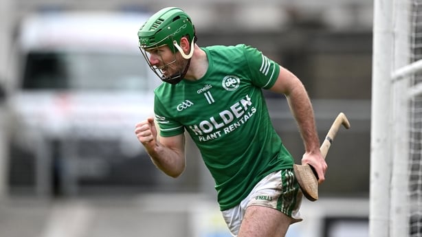 26 October 2025; Eoin Cody of Shamrocks Ballyhale celebrates scoring a goal, in the 34th minute, during the Kilkenny County Senior Club Hurling Championship final match between Shamrocks Ballyhale and O'Loughlin Gaels at UMPC Nowlan Park in Kilkenny. Photo by Ray McManus/Sportsfile